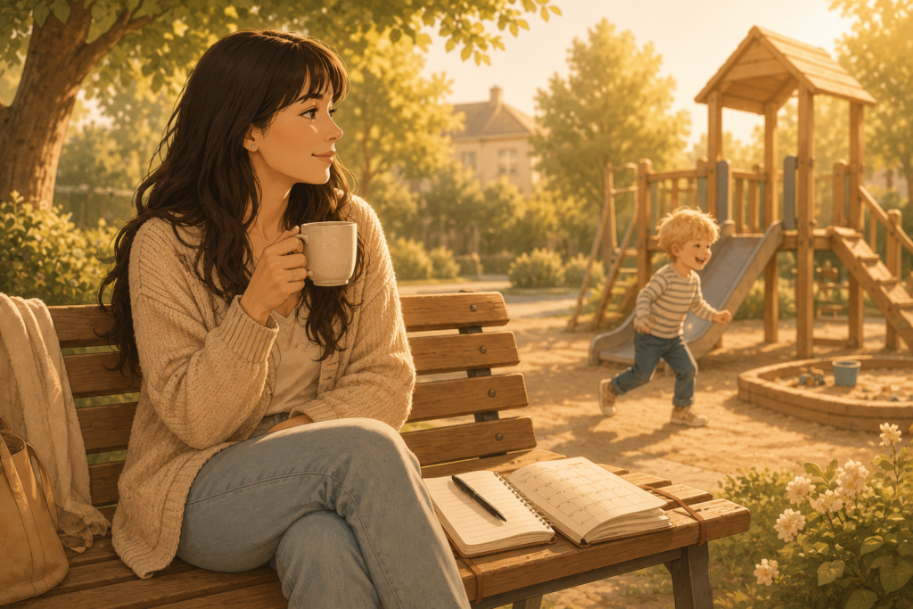 Kuschelzeit mit Kind im Park