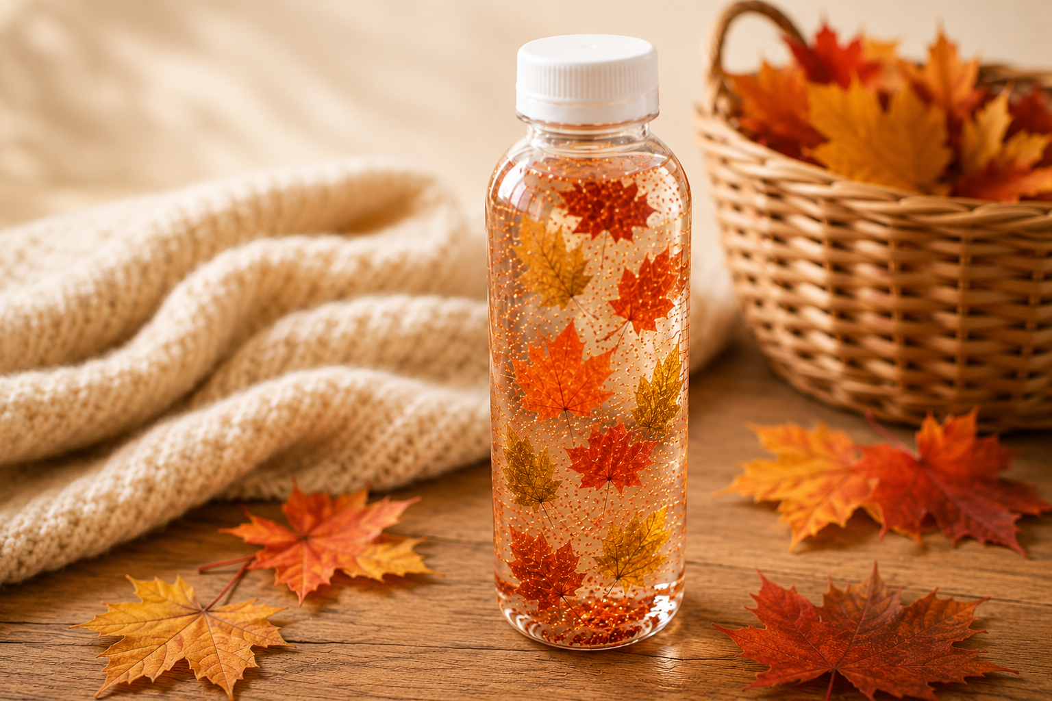 Sensorik-Flasche für den Herbst selber machen