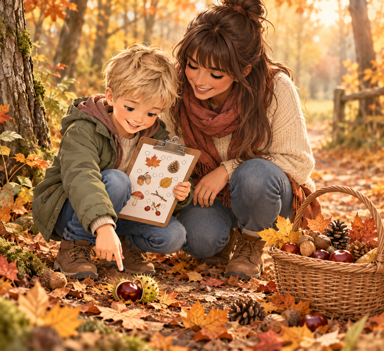 Herbst-Schatzsuche für Kinder